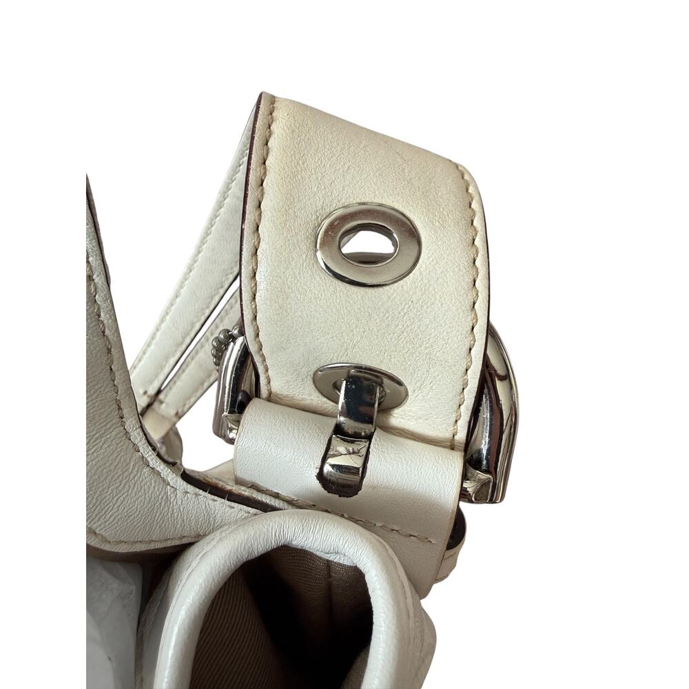 Vintage COACH Soho 6314 White Signature Jacquard Leather Braid Buckle Y2K Flap - Picture 12 of 16